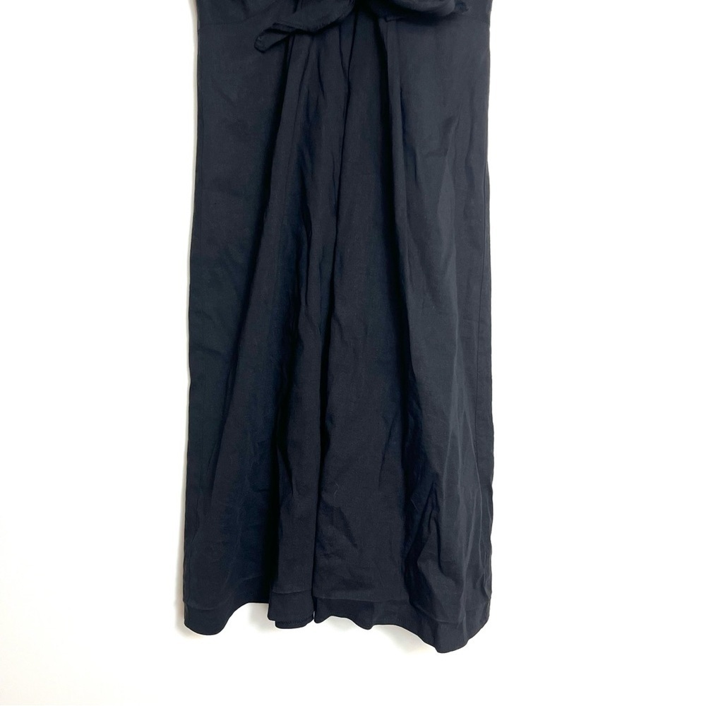 Theory Kenza Linen Blend A-Line Dress Sleeveless Tie Waist Black Size 2 - Picture 2 of 7